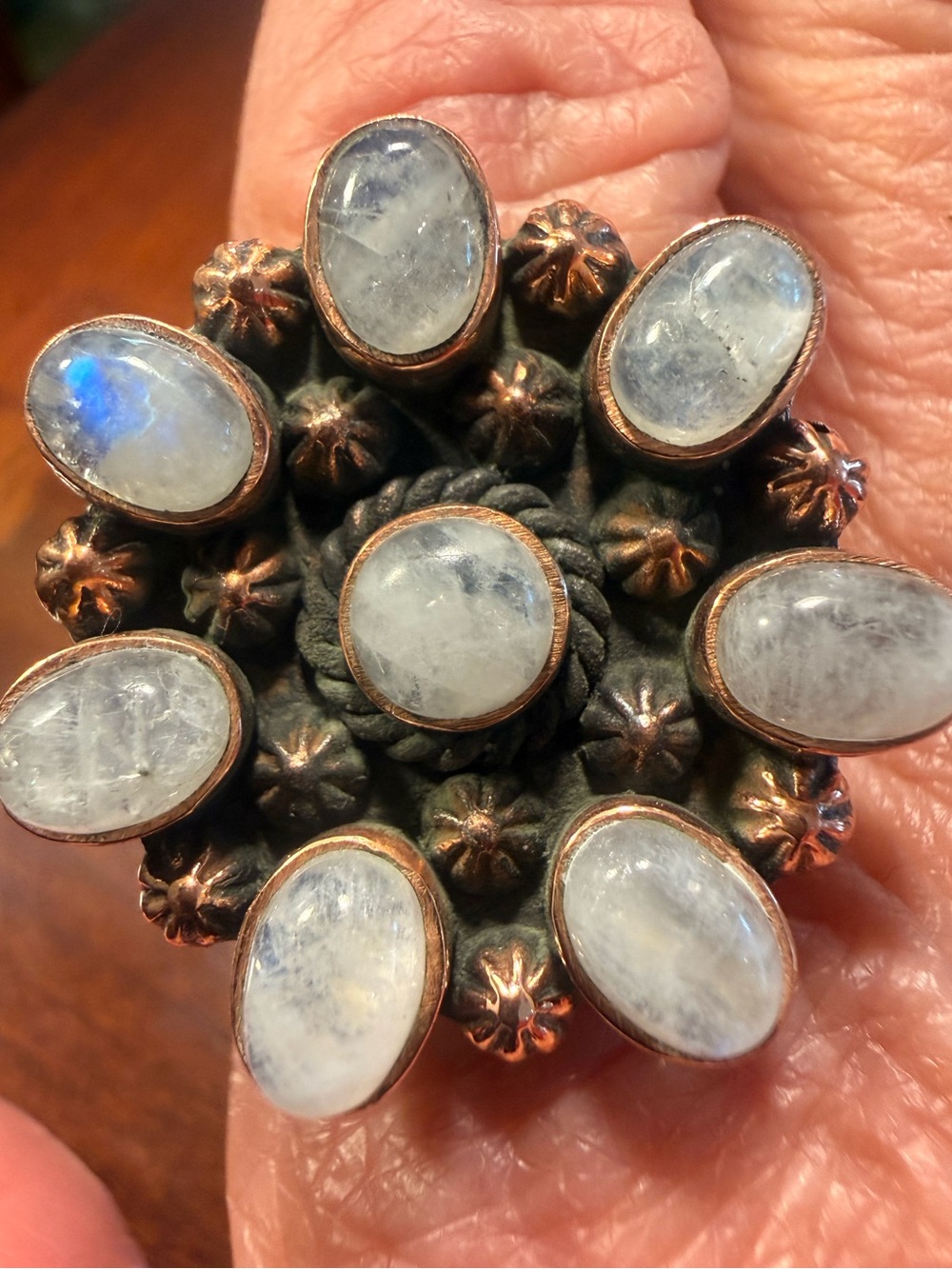 Moonstone Cluster Ring set Copper
Adjustable sets at size 9 1/2